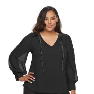 Plus size Jennifer Lopez Embellished Top